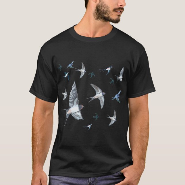 Flygning av Sväljande fågelillustration T Shirt (Framsida)