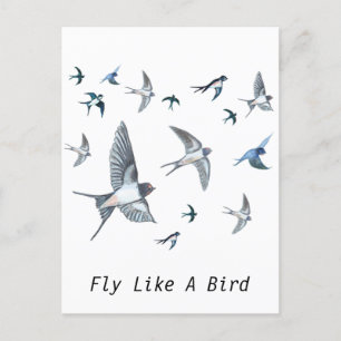 Flygning av Sväljande fågelillustration Vykort