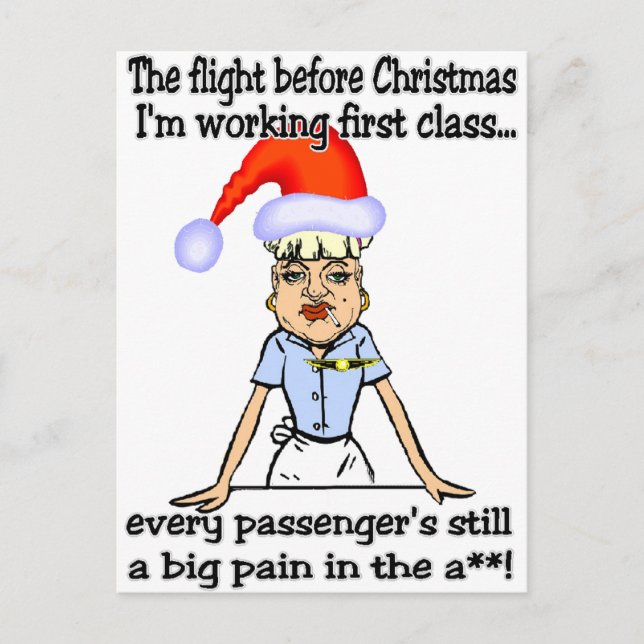 Flygning före jul helg vykort (Framsida)