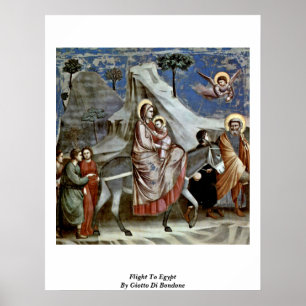 Flygning i Egypten av Giotto Di Bondon Poster