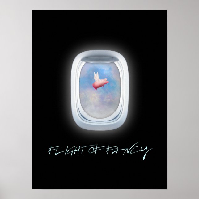 Flygning i finare-flygande gris över flygplansföns poster (Framsidan)