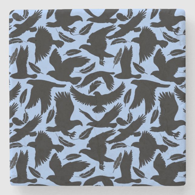 Flygning med Eagles black.w L Blue BG Stenunderlägg (Framsidan)