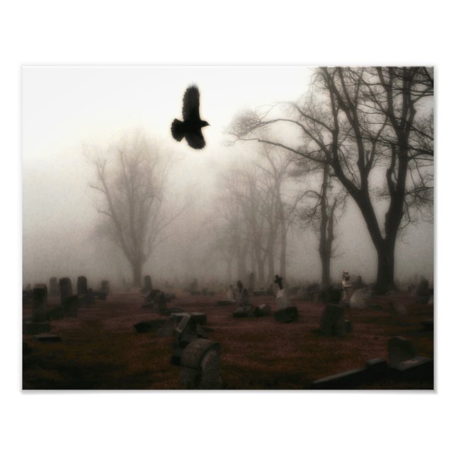 Flygning med Halloween-Kråka Fototryck (Framsidan)