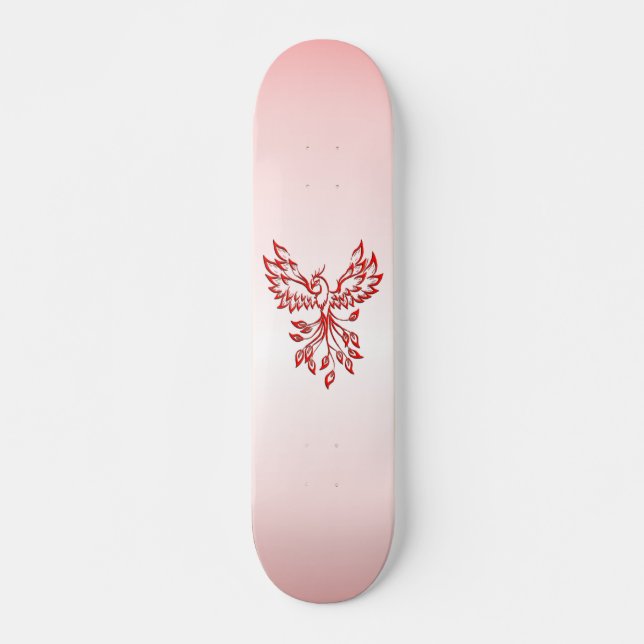 Flygning med Phoenix Red Mini Skateboard Bräda 18,5 Cm (Framsida)