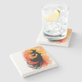 Flygning med texten Ember Shadow No Text Stenunderlägg