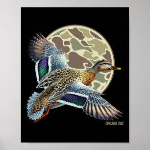 Flygning, Mottled Anka Camouflage Camo Anka Huntin Poster