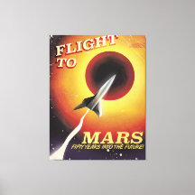 Flygning till Mars! vintage-sci-fi poster