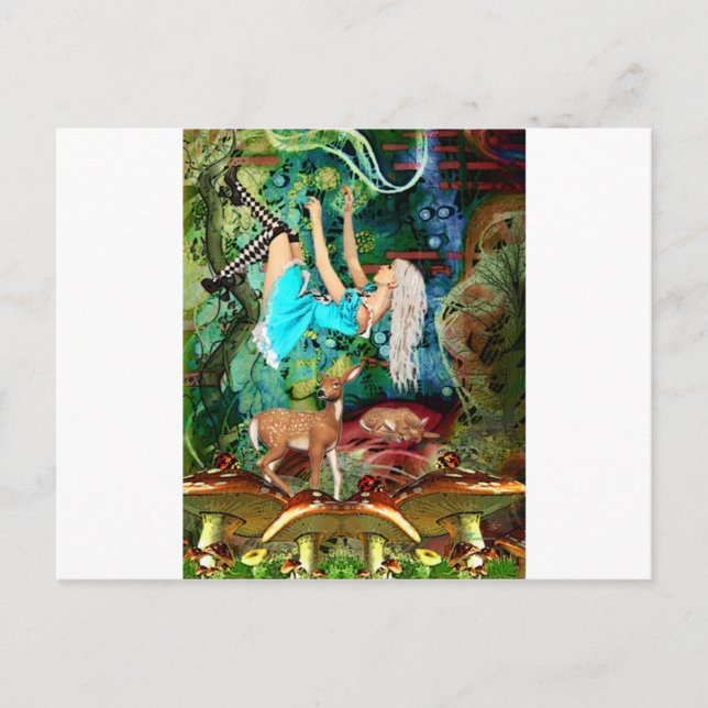 FLYGNING TILL WONDERLAND VYKORT (Framsida)