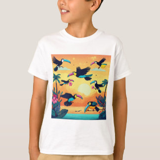Flygningen i Finare: Tecknad Toucans Soar T Shirt