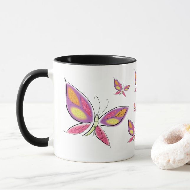 Flygningen i Flutterby-kaffe Mugg (Med munk)