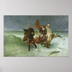 Flygningen i Gradlon Mawr c.1884 Poster