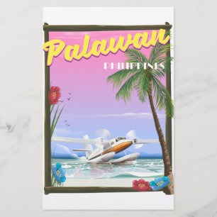 Flygningen i Palawan Filippinerna poster Brevpapper