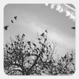 Flygningen Väg Fyrkantigt Klistermärke