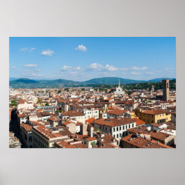 Flygpanorama över Florens - Toscana, Italien Poster