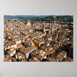 Flygpanorama över Florens - Toscana, Italien Poster