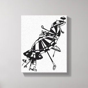 flygparasoler Paraplyas Bläck art Illustration Canvastryck