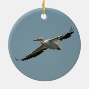 Flygpelikan 8 julgransprydnad keramik