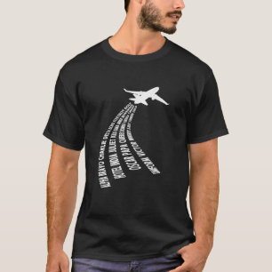 Flygpilot Flygplan - fonetiskt alfabet Wordclou T Shirt