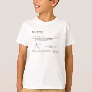 Flygplan 747 - Flygplan BD för blåkopia i Teckning T Shirt