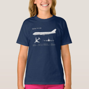 Flygplan 747 - plan för flygplansskiss Teckning AB T Shirt