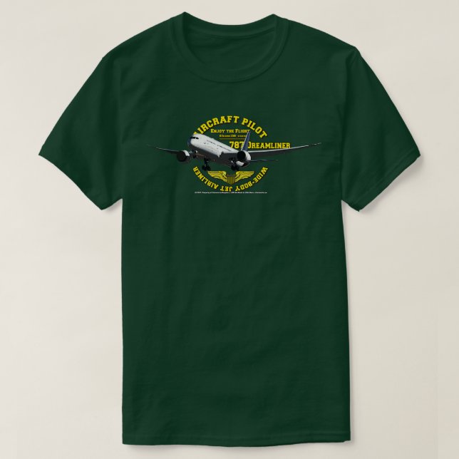 Flygplan 787 Dreamliner Pilot T Shirt (Design framsida)