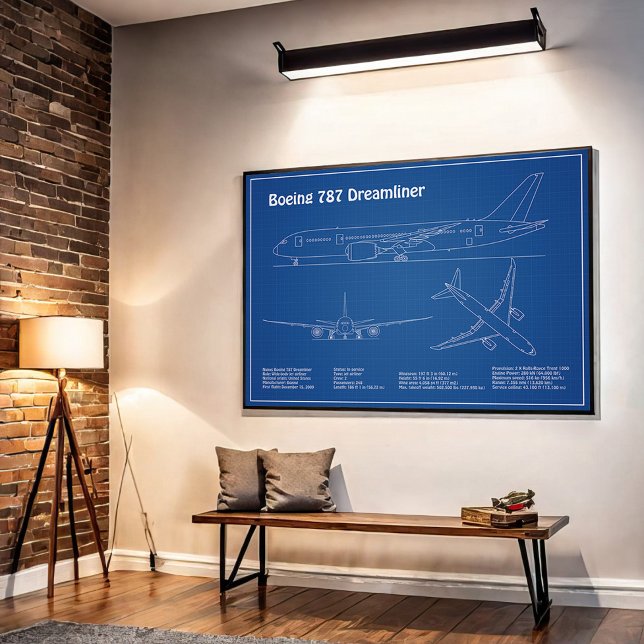 Flygplan 787 - Planer för flygplansskiss Teckning  Poster (Skapare uppladdad)