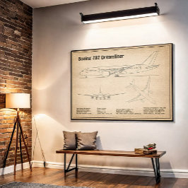 Flygplan 787 - Planer för flygplansskiss Teckning  Poster