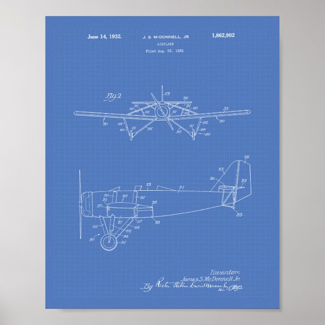 Flygplan av typ 2 1932 Patentbild Poster (Framsidan)