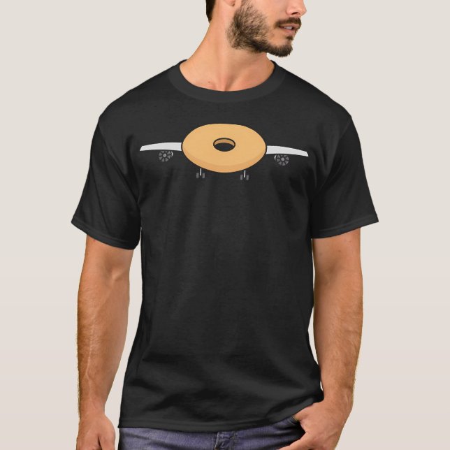 Flygplan Bagel - Pun - Ordlek T Shirt (Framsida)