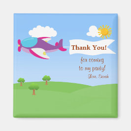 Flygplan Banner Girl Tack Magnet