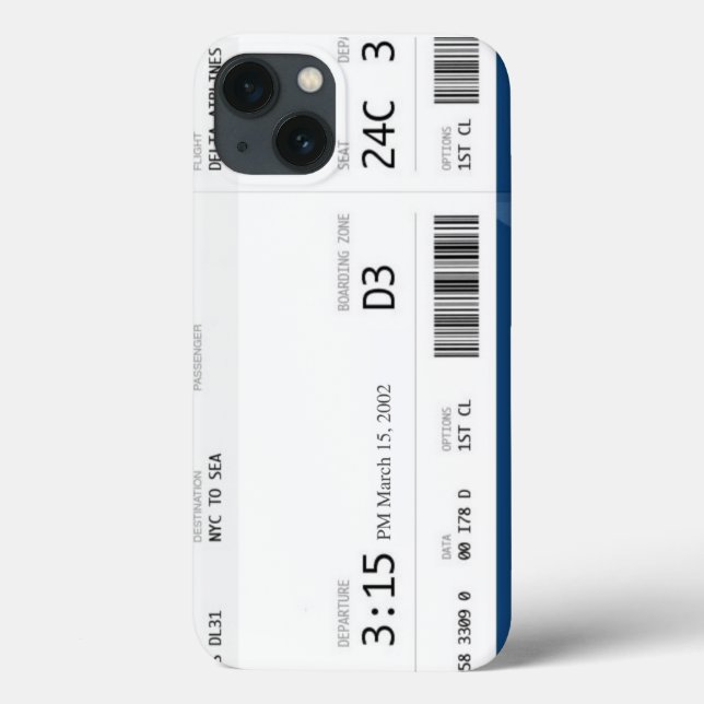 flygplan biljett iphone 7/8 fodral (Baksida)