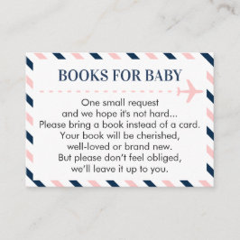 Flygplan Bokar för Baby Begär Rosa Navy Boy Girl Tilläggskort