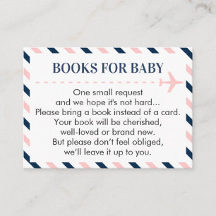 Flygplan Bokar för Baby Begär Rosa Navy Boy Girl Tilläggskort