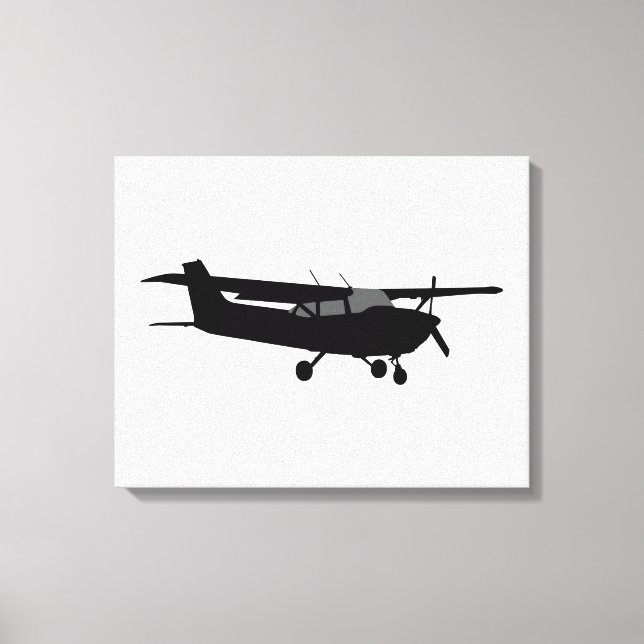 Flygplan Cessna Black Silhouette Flies Decor Canvastryck (Framsida)