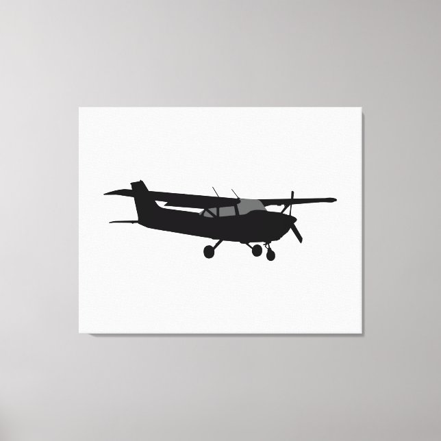 Flygplan Cessna Black Silhouette Flies Decor Canvastryck (Framsida)