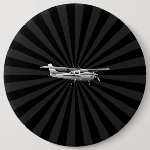 Flygplan Cessna Silhouette Flies Black Burst Knapp