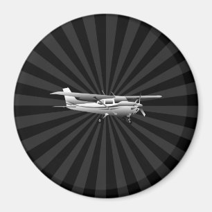 Flygplan Cessna Silhouette Flies Black Burst Magnet