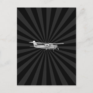 Flygplan Cessna Silhouette Flies Black Burst Vykort