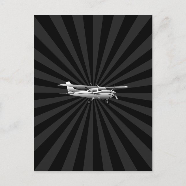 Flygplan Cessna Silhouette Flies Black Burst Vykort (Framsida)