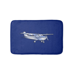 Flygplan Chrome Cessna Silhouette flyger på Blue Badrumsmatta