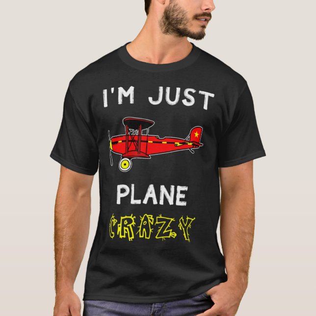 Flygplan Crazy Pilot Passenger T Shirt (Framsida)