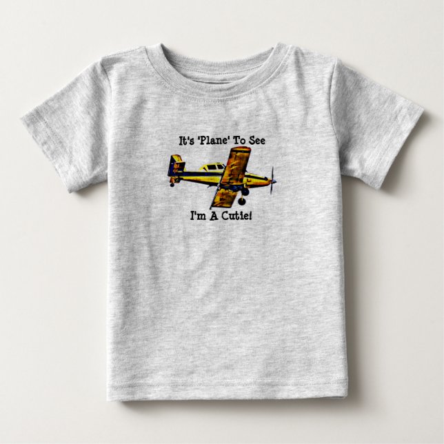 Flygplan Cute Baby Shirt Pun Art T Shirt (Framsida)
