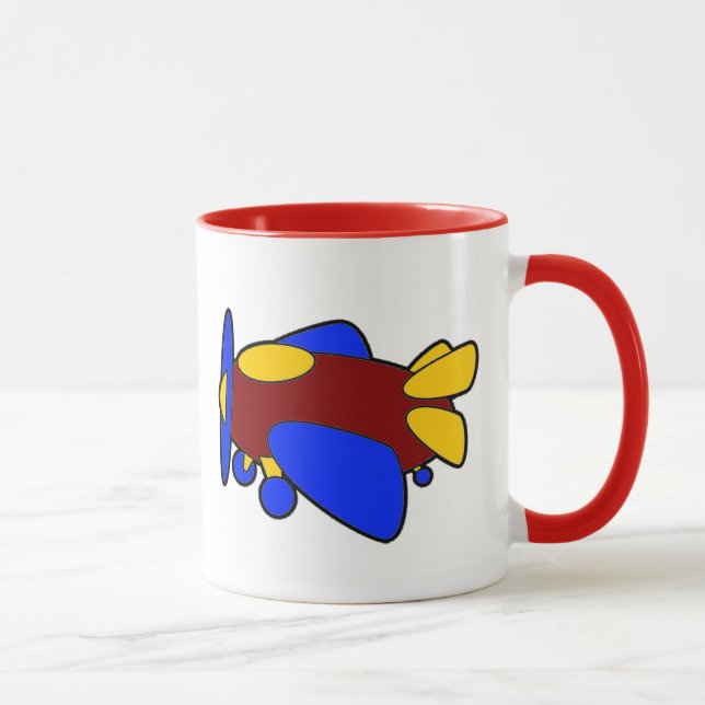 Flygplan Cute Colorroful Tecknad Kids Flygplan Mugg (Höger)