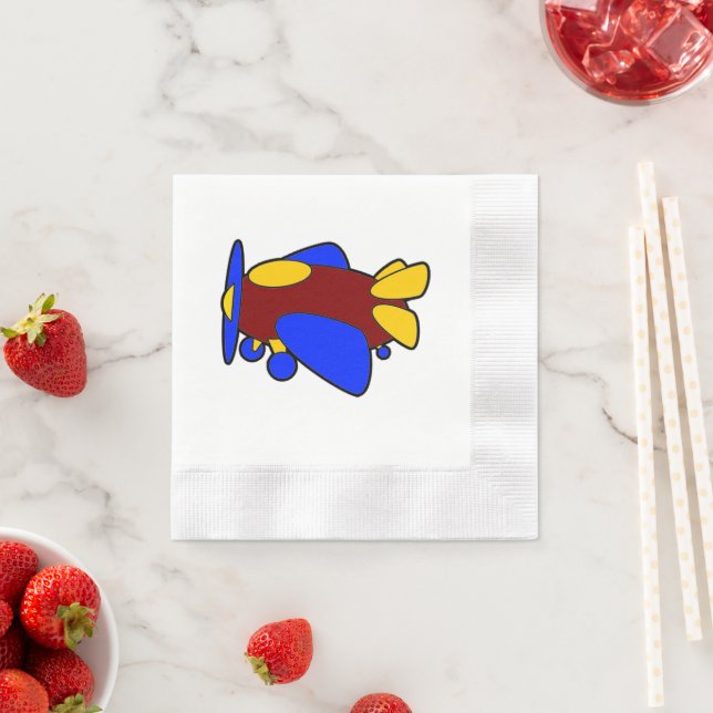 Flygplan Cute Colorroful Tecknad Kids Flygplan Pappersservett (Insitu)