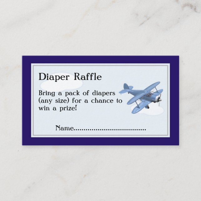 Flygplan Diaper Raffle Biljett, Clouds and Himmel Tilläggskort (Framsida)