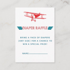 Flygplan Diaper Raffle Biljett Tilläggskort