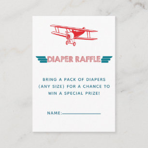 Flygplan Diaper Raffle Biljett Tilläggskort