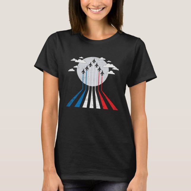 Flygplan Fighter Pilot 4 juli Aerobatic d T Shirt (Framsida)