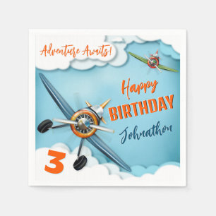 Flygplan Fighter Pilot Boy Birthday Pappersservett