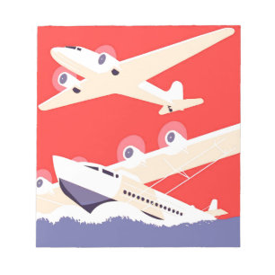 Flygplan flygande vintage WPA färgglad Anteckningsblock